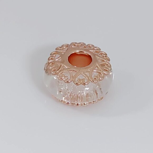 Pandora Rose Iridescent White Murano Glass Charm Bead with box - Picture 3 of 4